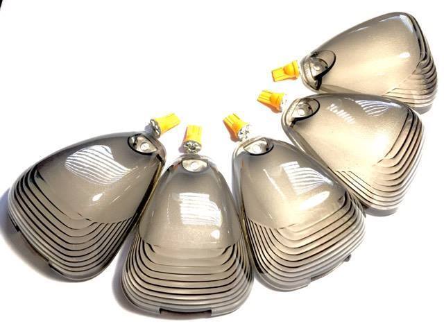 99-15 FORD F250 F350 F450 F550 SUPERDUTY DUALLY SMOKED ROOF LENS + LED BULBS