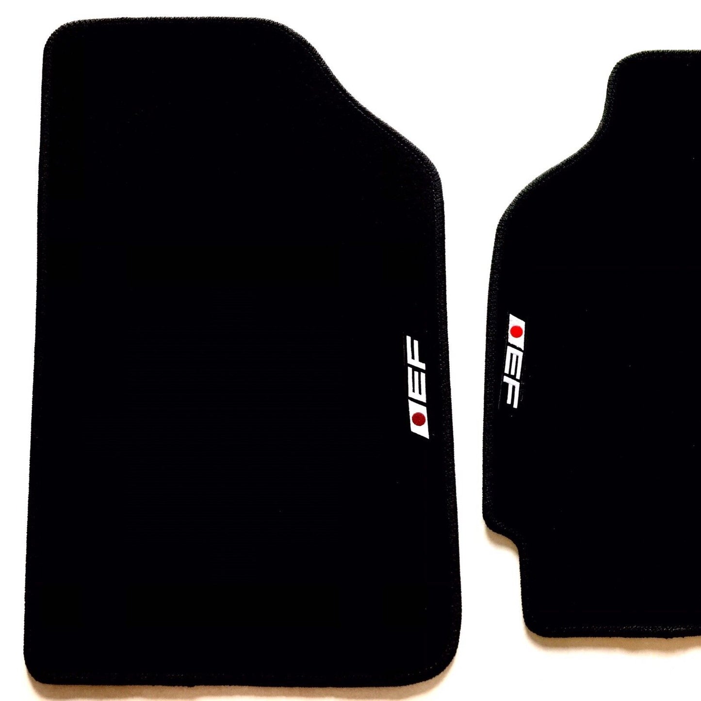 Black Rug Floor Mats with EF Logo For Honda Civic CRX Hatchback