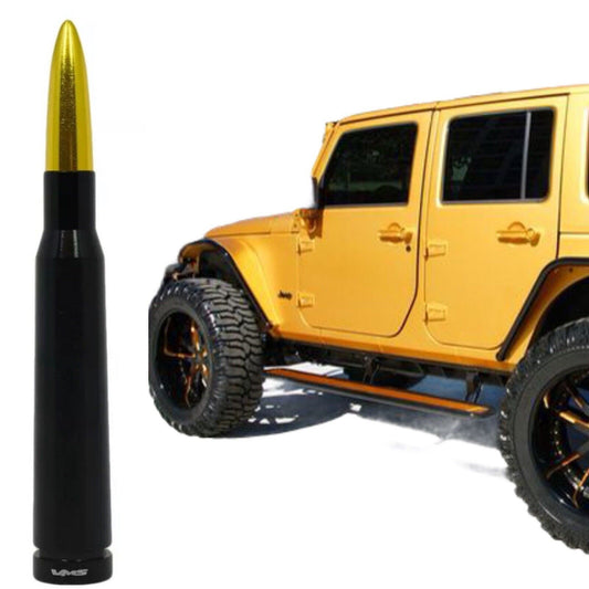 Black & Gold Bullet Antenna For Jeep Wrangler Gladiator Compass Liberty Renegade