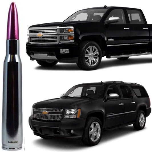 Chrome Pink Tip Bullet Antenna for Chevy Silverado Tahoe Avalanche Suburban