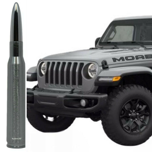 VMS Bullet Antenna Gunmetal for Jeep Wrangler and Gladiator For Dodge Trucks Too