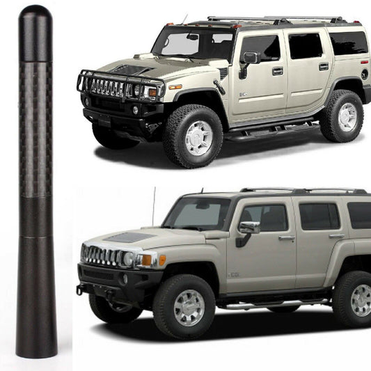 Black and Carbon Fiber Antenna for Hummer H2 and H3 All Years Billet Aluminum