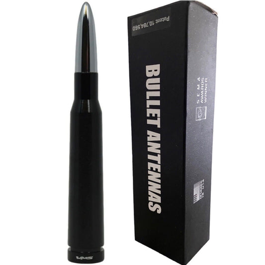 Chrome Tip Black Bullet Antenna Anti Theft for Silverado Sierra 2007 and Newer