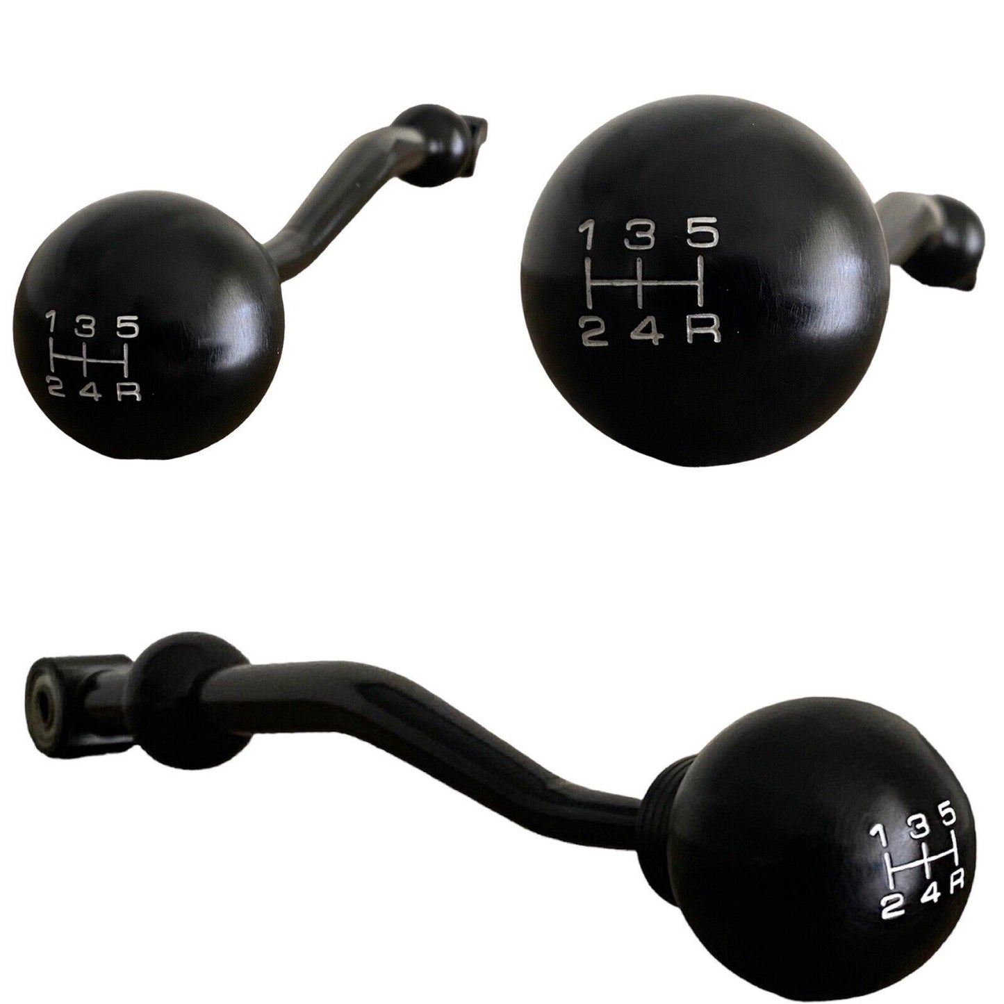 BLACK SHORT SHIFTER + 5 SPD BLACK ROUND SHIFT KNOB FOR CIVIC CRX INTEGRA DEL SOL