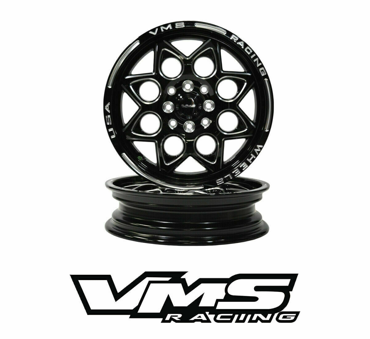 VMS RACING RIMS ROCKET TRACK WHEELS 15X3.5 5X114 5X100 +10 OFFSET