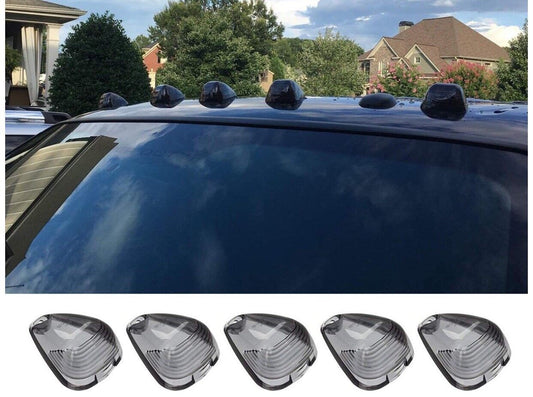 Smoked Cab Roof Running Marker Light Cover Lens For Ford F250 F350 Super Duty