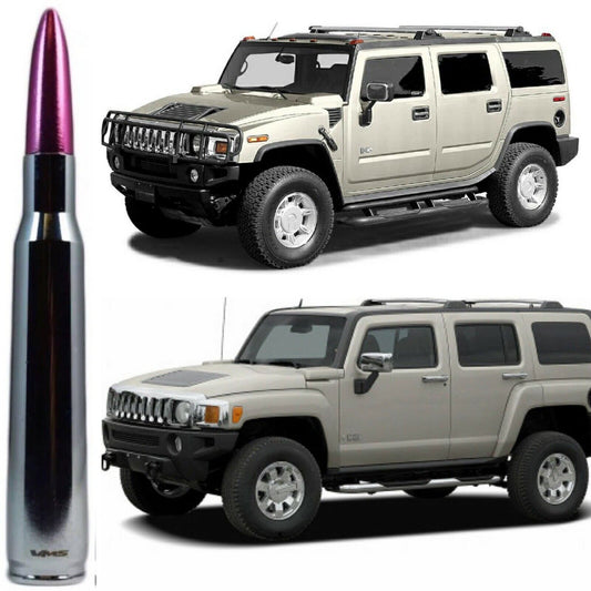 Chrome with Pink Tip 50 Cal Bullet Antenna for Hummer H2 and H3 Billet Aluminum