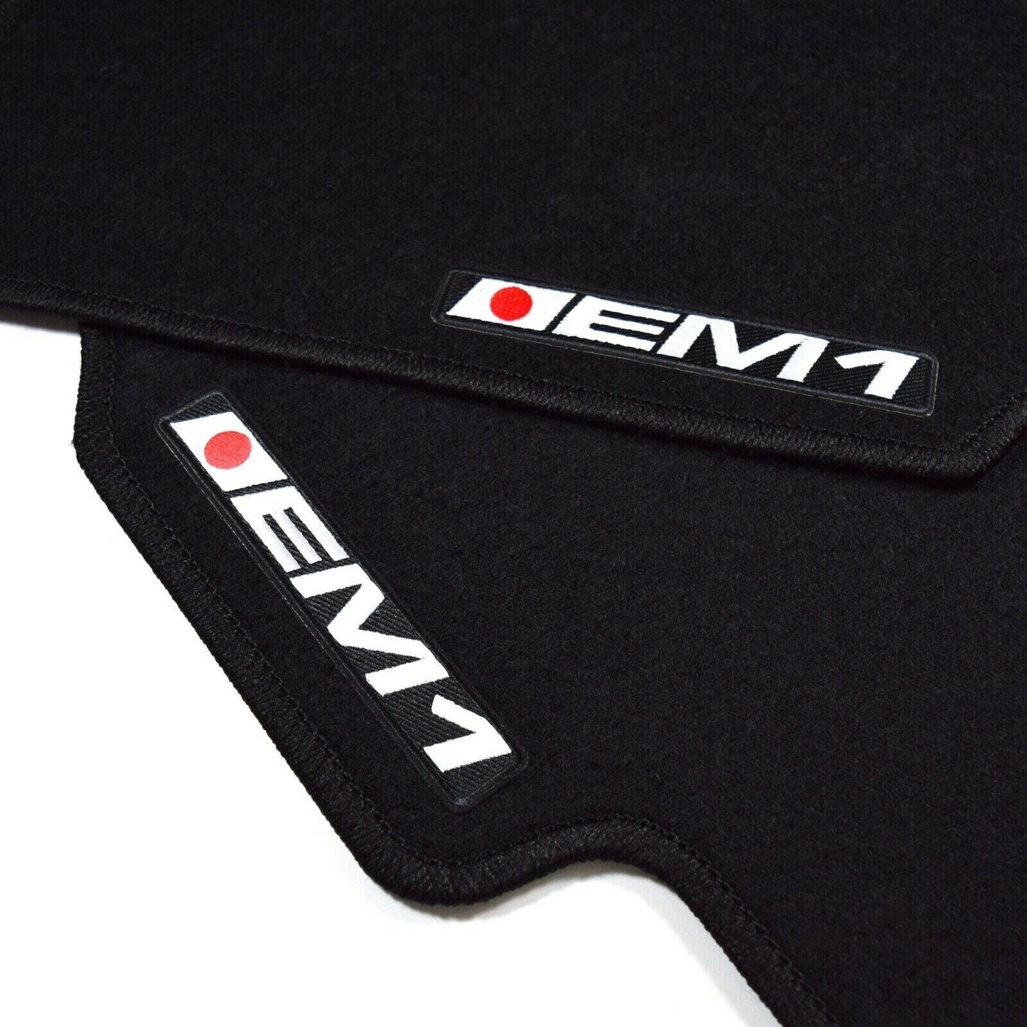 Black Carpet Floor Mats with EM1 Logo For Honda Civic 1996 to 2000 4 Piece Rug