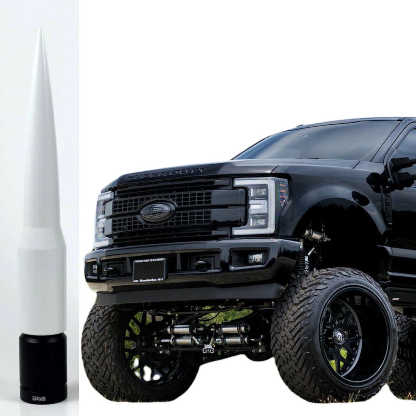 White Bullet Antenna for Ford Trucks F150 F250 F350 F450 All Years 6''