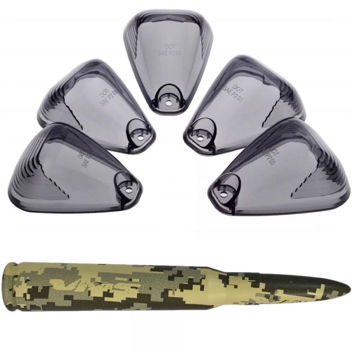 Digital Camouflage Bullet Antenna w Smoked Cab Lens For Ford F250 F350 F450 F550