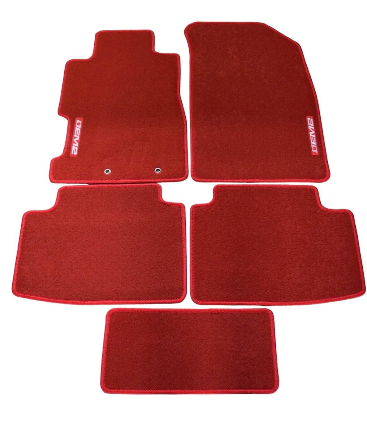 Red Floor Mats Fits 2001 to 2005 Honda Civic with EM2 Chassis Log 5pcs Set