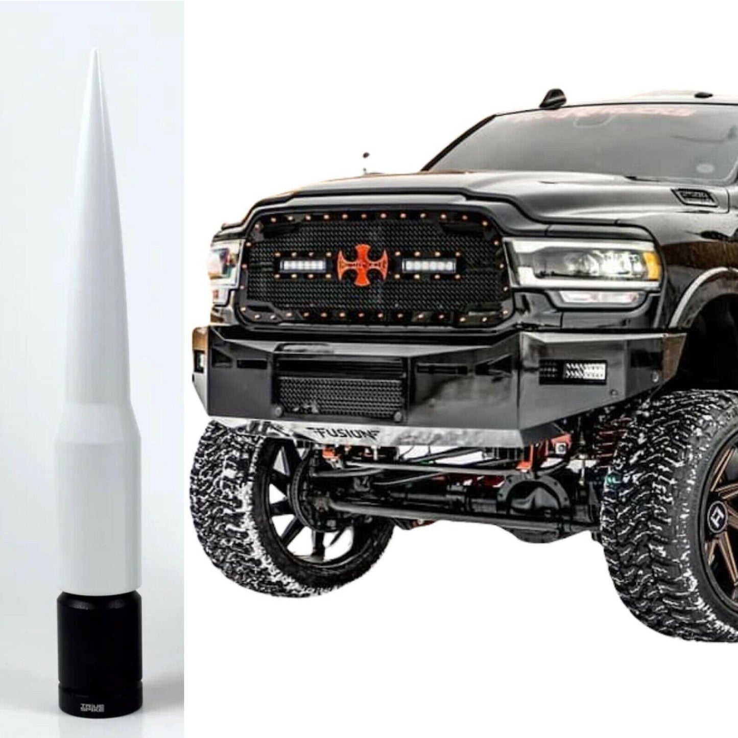 White Bullet Antenna for Dodge Ram All Models and Years 1500 2500 3500