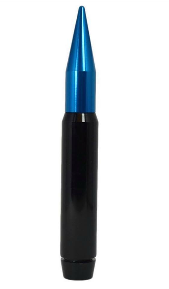 True Spike Anti-Theft 7 Inch Black Bullet Antenna with Blue Tip For Dodge Ram