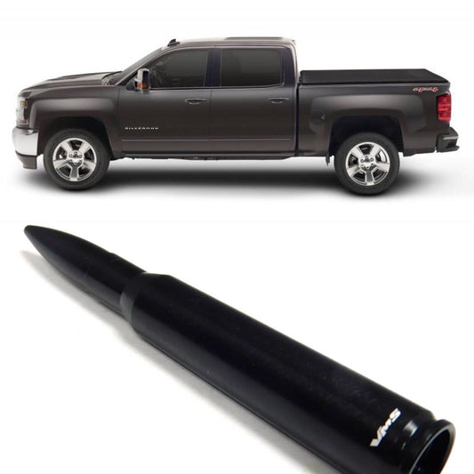 Bullet Antenna For Chevy Silverado 2007 and newer Black 50 Caliber Style