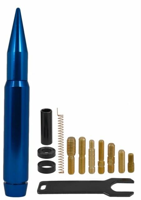 True Spike 7 Inch Short Thick Blue Bullet Antenna For Dodge Ram