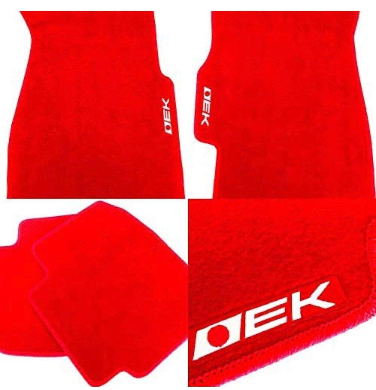 Red Carpet Floor Mats with EK Logo For Honda Civic 1996 through 2000 4 Piece