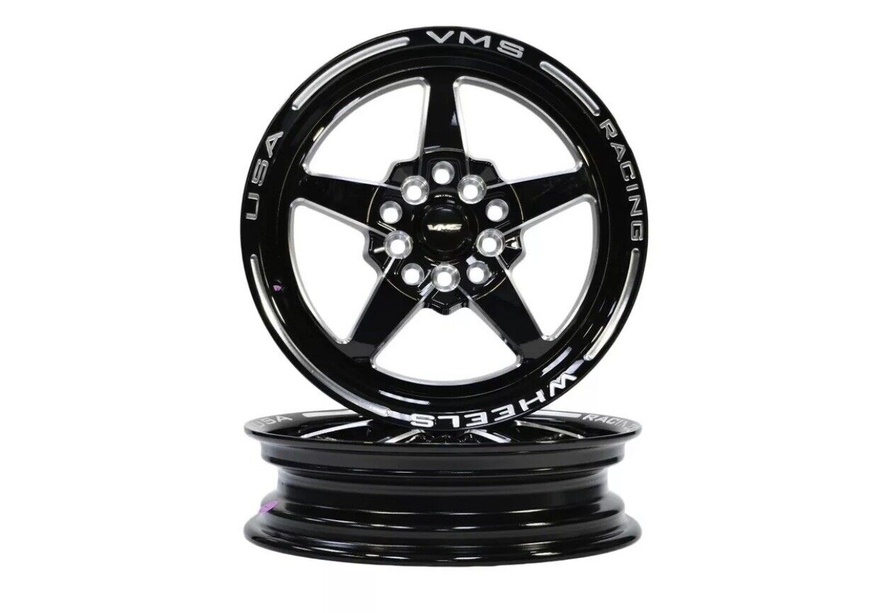 VMS Racing Drag Racing Wheels Rims 2x 15x3.5 ET10 2x 15x8 ET20 4/100 4/114 73.1