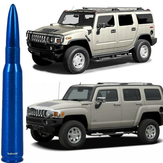 Blue 50 Caliber Bullet Antenna for Hummer H2 and H3 All Years Billet Aluminum