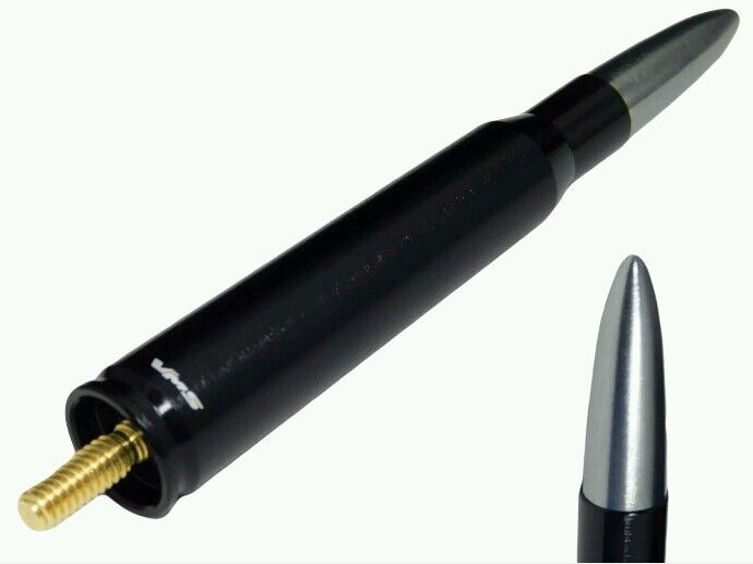 Black & Gunmetal Silver Gray Short 50 Caliber Bullet Antenna DODGE RAM All Years