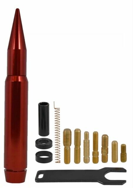 True Spike Anti Theft 7 Inch Short Thick Red Bullet Antenna For Ford Trucks