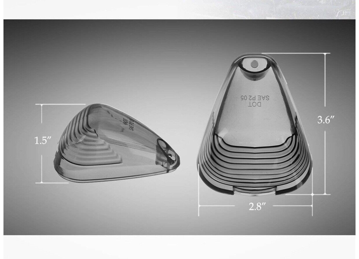 Smoked Cab Roof Running Marker Light Cover Lens For Ford F250 F350 Super Duty