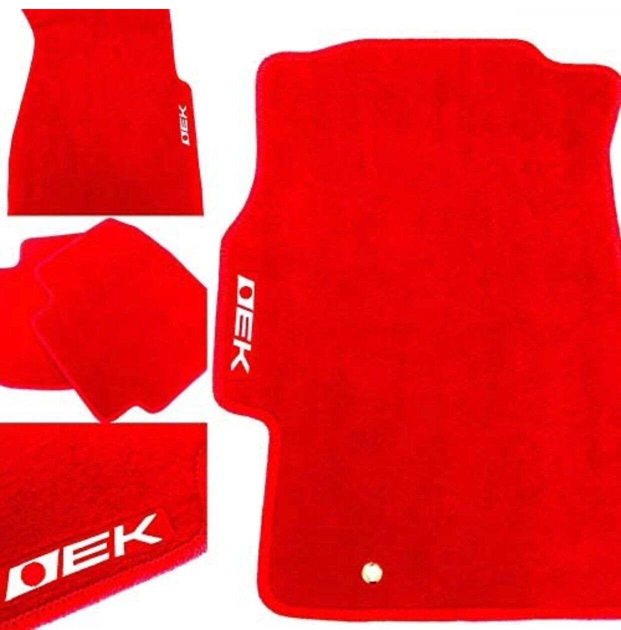 Red Carpet Floor Mats with EK Logo For Honda Civic 1996 through 2000 4 Piece