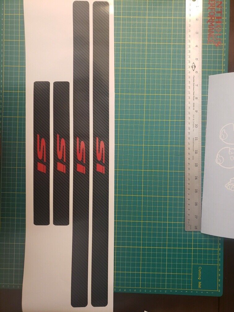 Vinyl Precut Carbon Fiber Door Jam Strips For Honda Civic Sedan w Red Si 2012 15