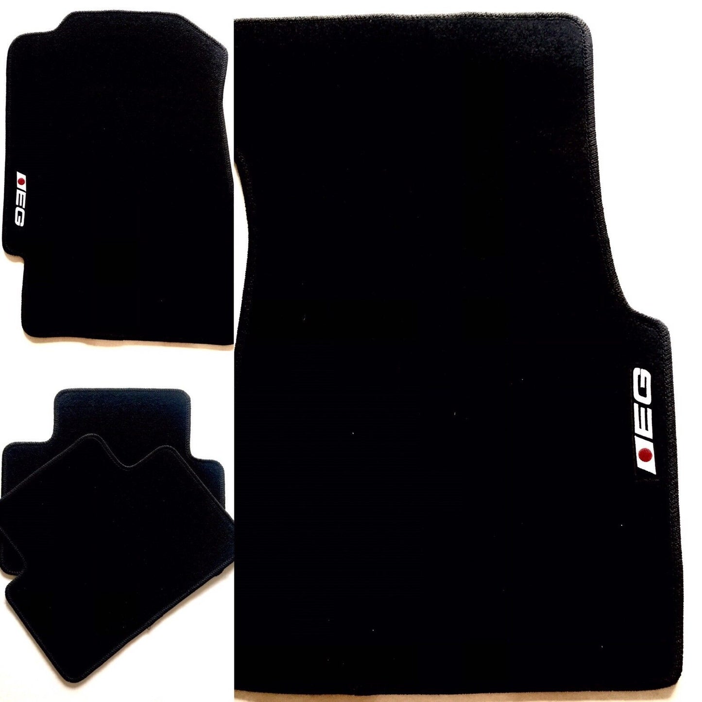 Black Floor Mats with EG Logo for Honda Civic 1992 thru 1995 Coupe Sedan Hatch