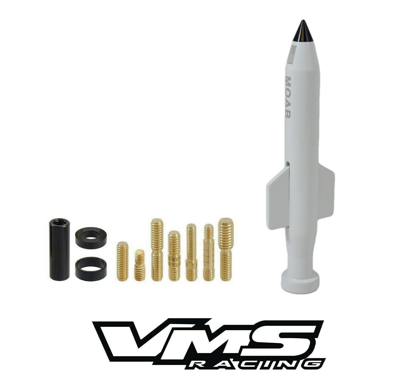 MOAB VMS White Antenna for Ford Bronco Models with Screw On Antenna