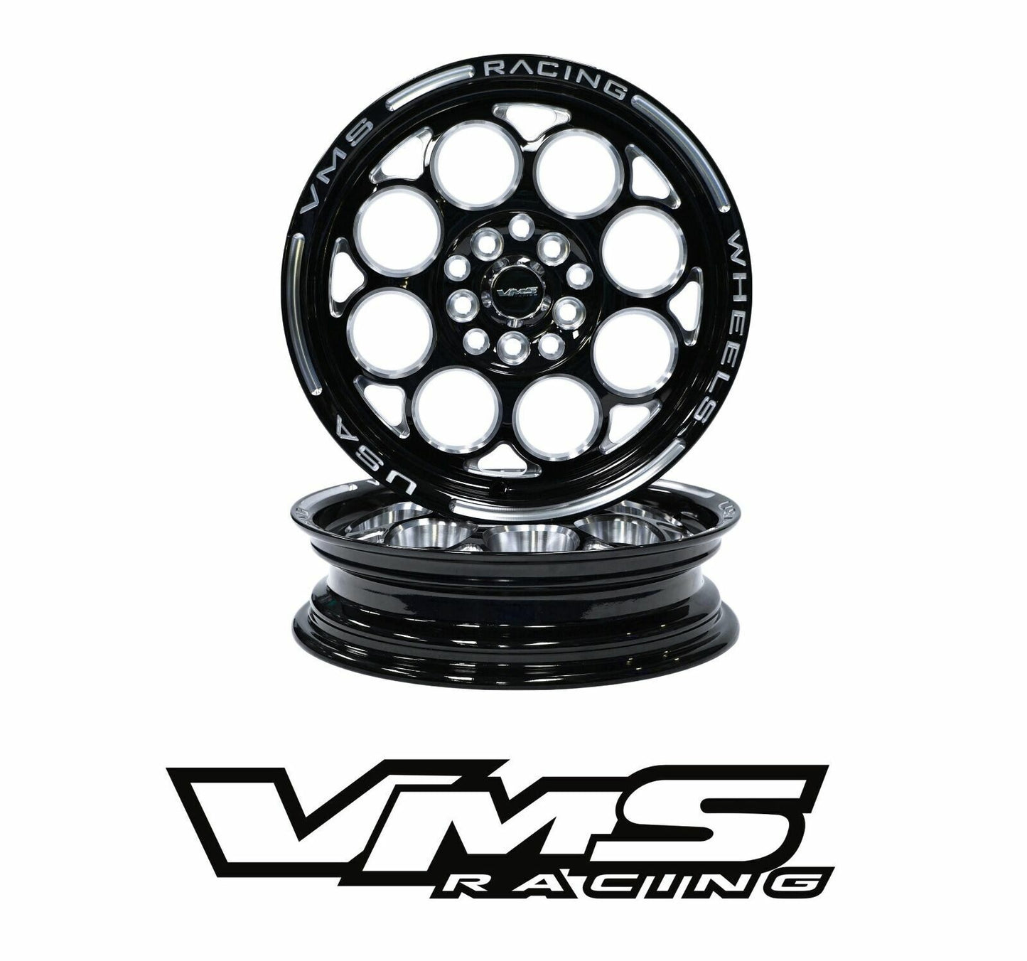 TWO 15X3.5 VMS RACING MODULO SKINNES RIMS WHEELS 5X100 5X114 OFFSET 10