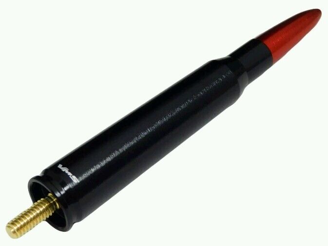 BLACK WITH RED TIP BULLET SHORT ANTENNA DODGE RAM TRUCK FITS ALL YEARS