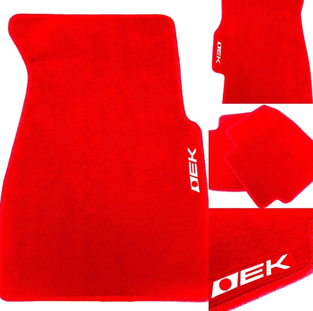 Red Carpet Floor Mats with EK Logo For Honda Civic 1996 through 2000 4 Piece