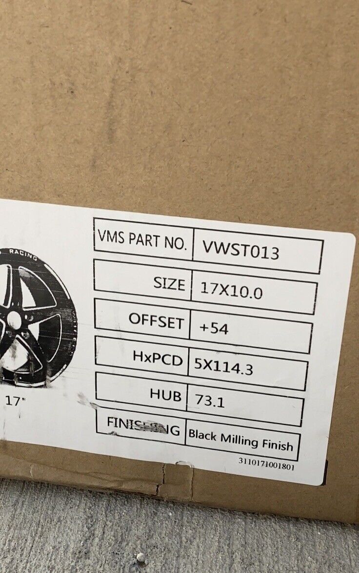 ONE VMS Star 5 Spoke 17x10 (54ET) 5x114.3 Drag Racing Wheel For 05 to 20 Mustang