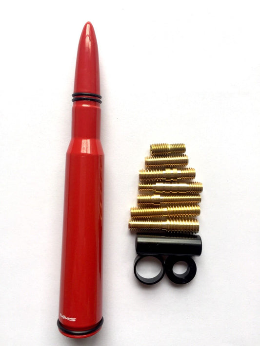 Glossy Red 50 Caliber Bullet Antenna for All Dodge Ram Trucks 5.5 inches Short