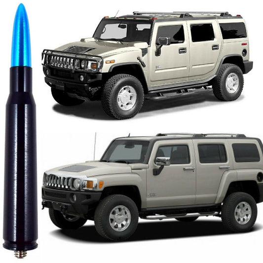 Black with Blue Bullet Antenna for Hummer H2 and H3 Billet Aluminum