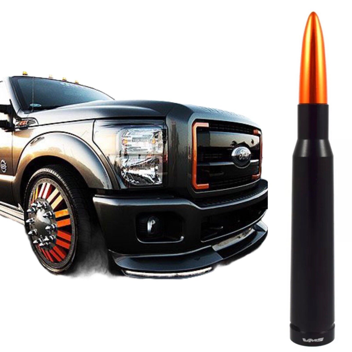 ORANGE BLACK BULLET ANTENNA FOR YOUR HARLEY DAVIDSON FORD F150 F250 F350 F450