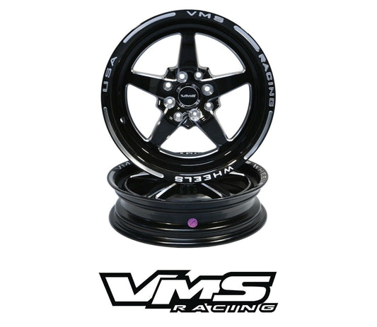 2 RIMS 15X3.5 DRAG RACING STAR SKINNY VMS WHEELS 4X100 4X114 ET10