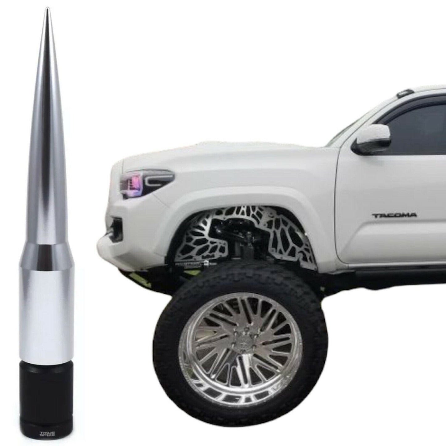 True Spike Silver Antenna 6'' For All Toyota Tacoma Tundra and FJ Cruiser