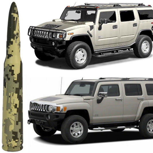 Camo 50 Caliber Bullet Antenna for Hummer H2 and H3 All Years Billet Aluminum