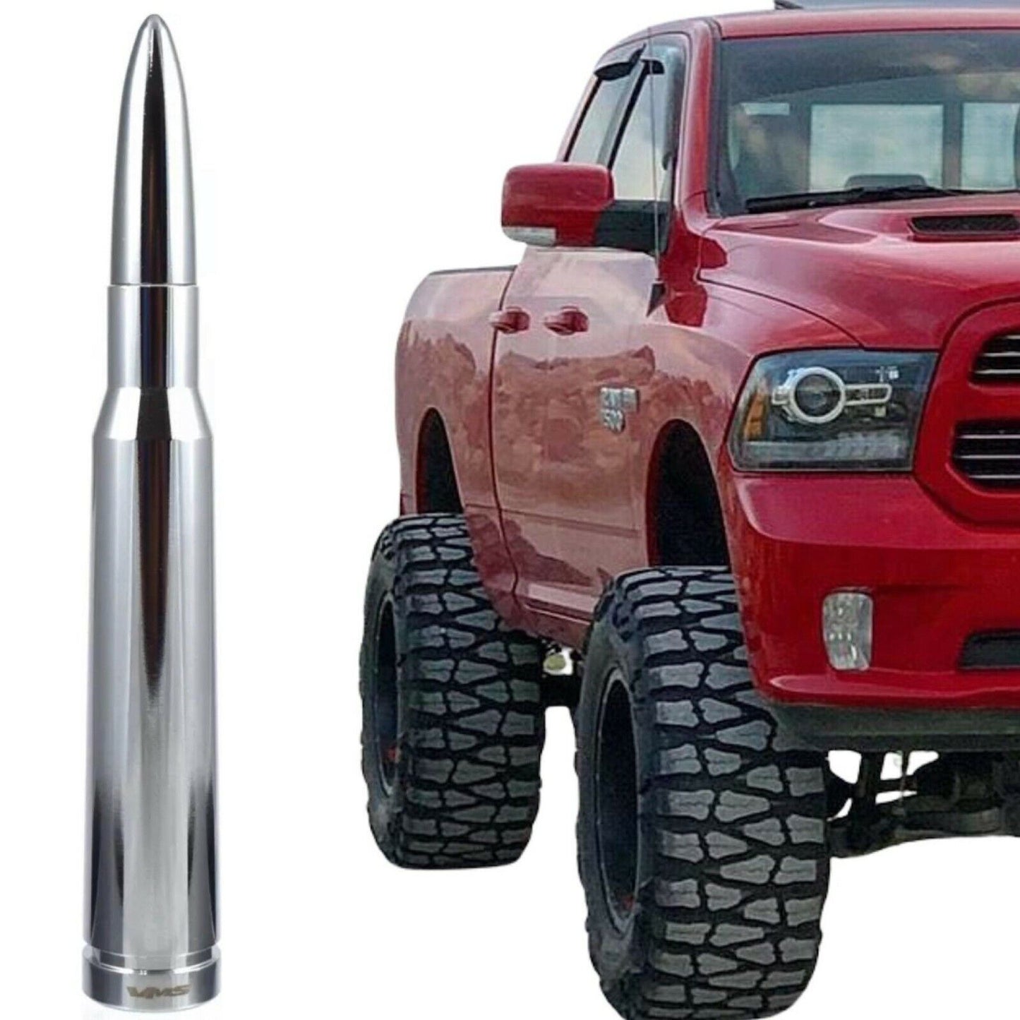 VMS RACING Chrome Bullet Antenna Compatible with Dodge Ram All Years All Models