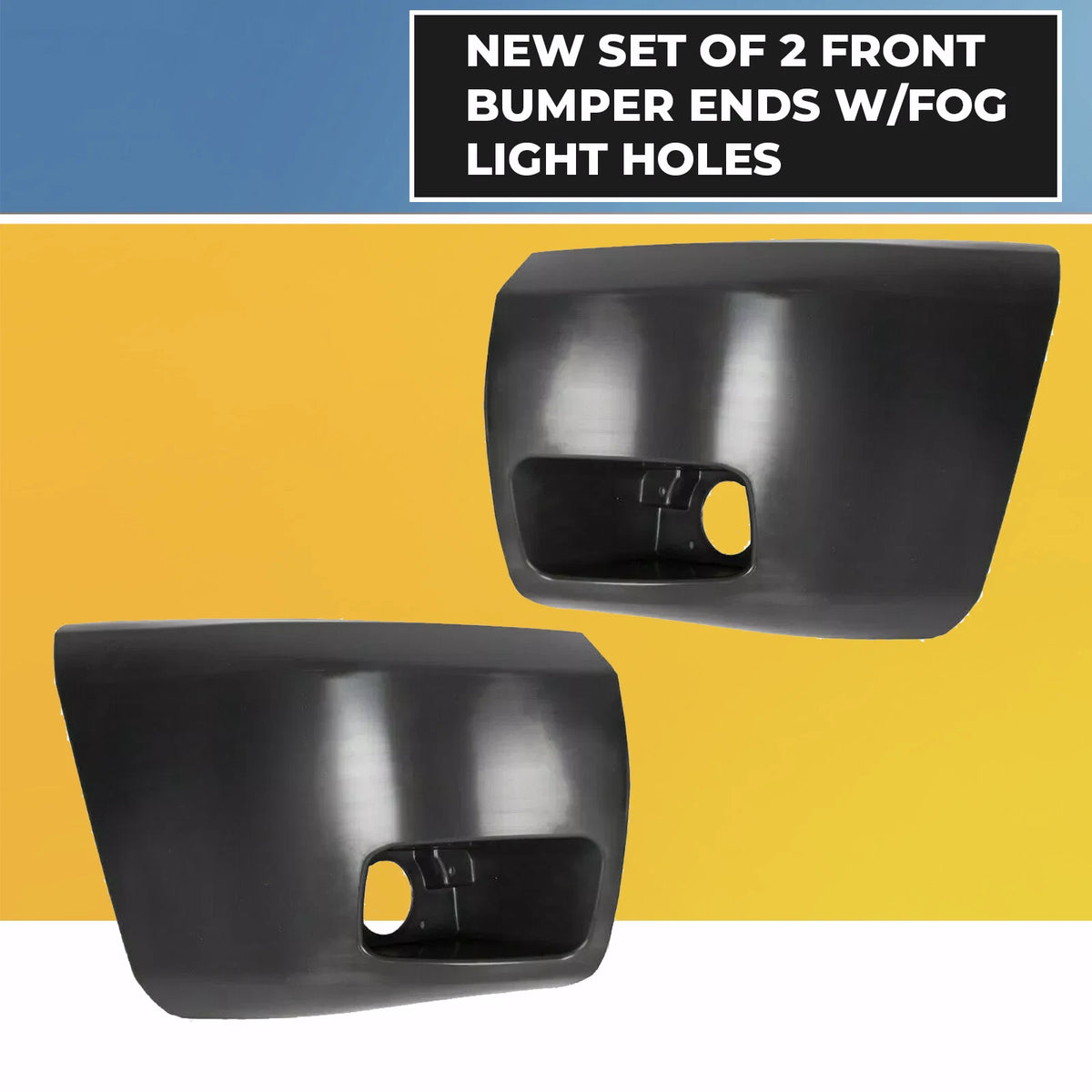 Front Bumper End Caps for Chevy Silverado 2007 to 2013 With Fog Lamp Holes