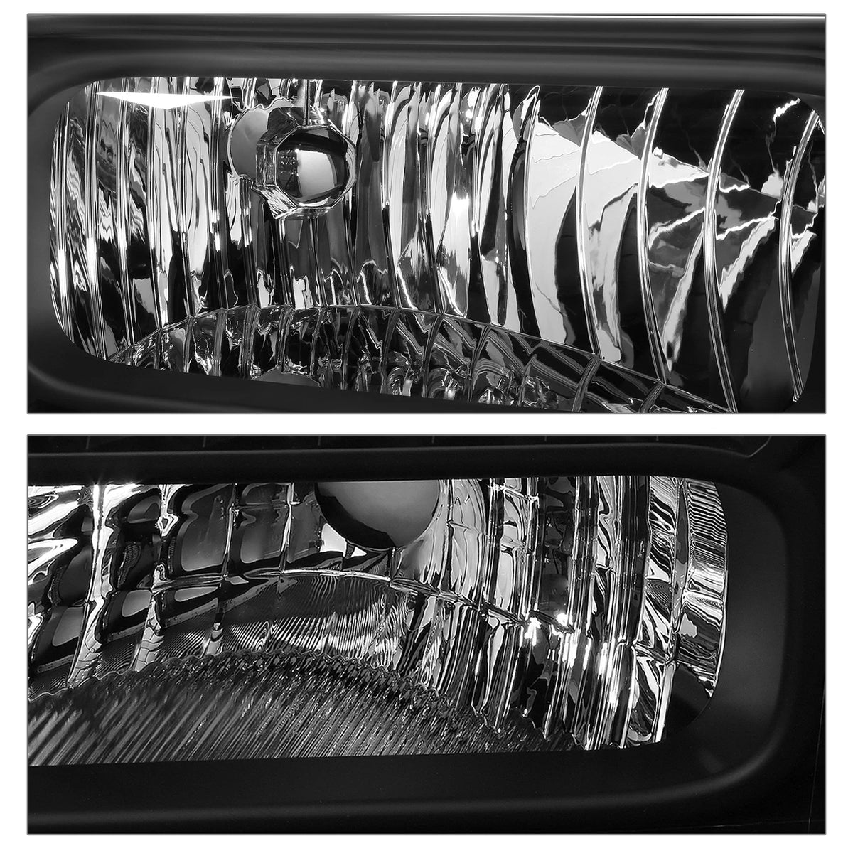New Headlights For 2005 through 2007 Ford F250 F350 F450 F550 Super Duty Black Clear Corner Headlamps