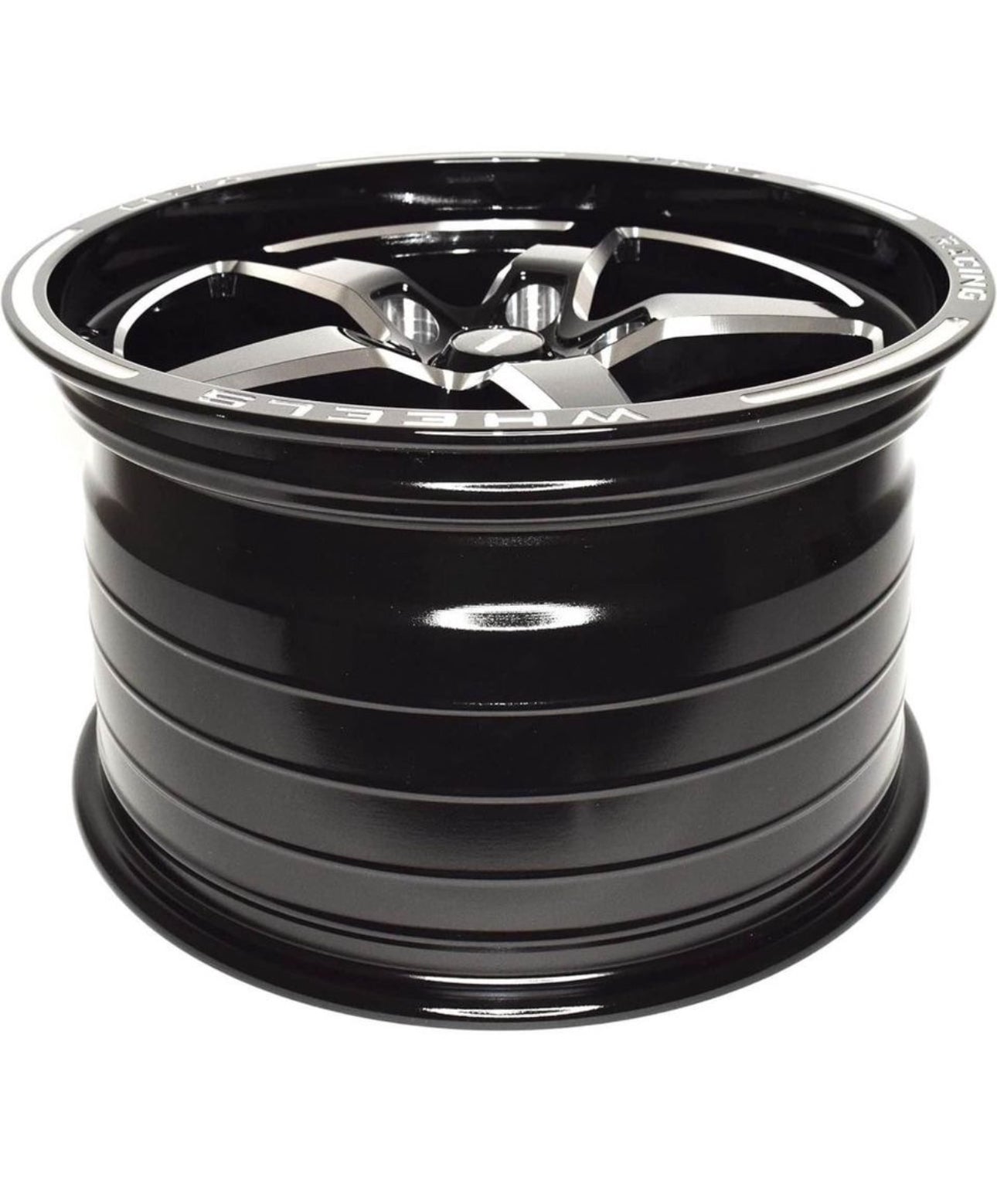 Set of TWO VMS Black Star 5 Spoke 17x10 (54ET) 5x114.3 Drag Racing Wheels For 05 20 Mustang