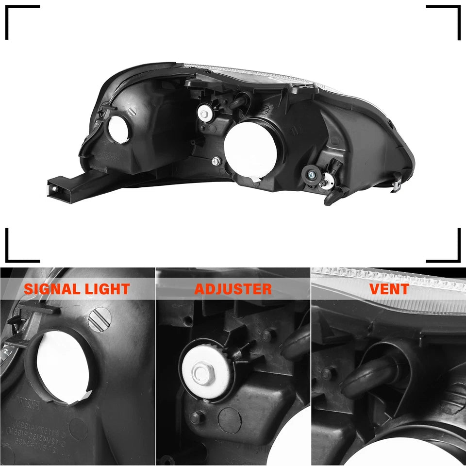 New Stock Black Headlights for Honda Civic 1999 and 2000 Fits Coupe Sedan and Hatchback Left and Right (Copy)