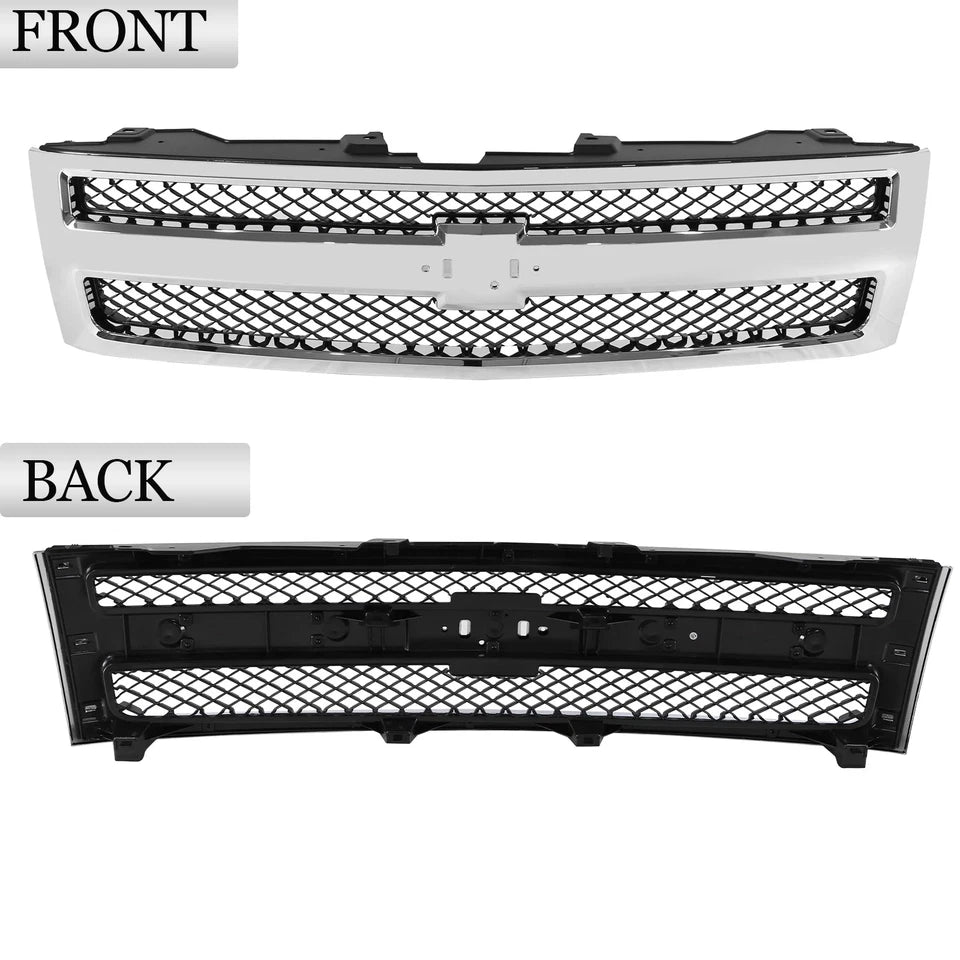 New Chrome Grille for Chevy Silverado 1500 fits 2007 to 2013