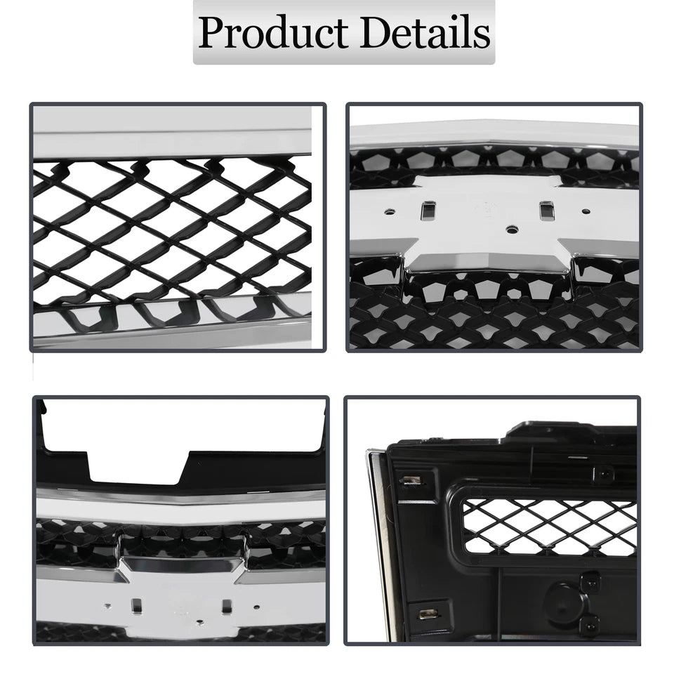 New Chrome Grille for Chevy Silverado 1500 fits 2007 to 2013
