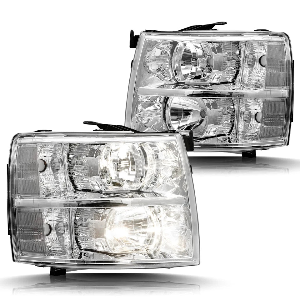 New Clear Headlights for Chevy Silverado fits 2007 through 2013 Fits 1500 2500 3500 Left and Right
