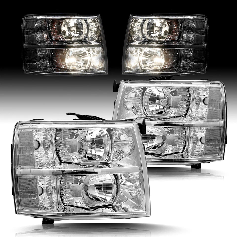 New Clear Headlights for Chevy Silverado fits 2007 through 2013 Fits 1500 2500 3500 Left and Right