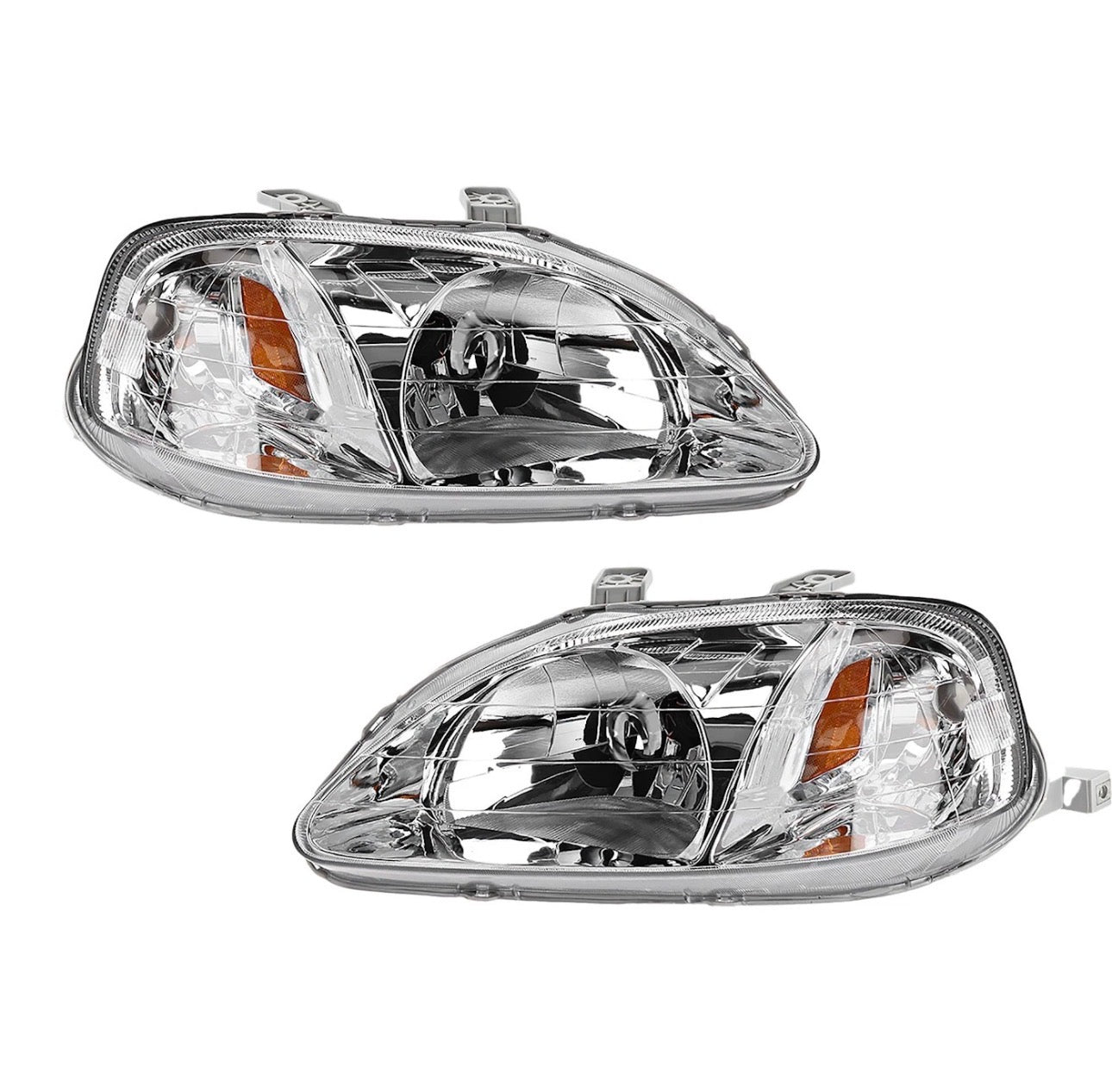 New Stock Clear Headlights for Honda Civic 1999 and 2000 Fits Coupe Sedan and Hatchback Left and Right