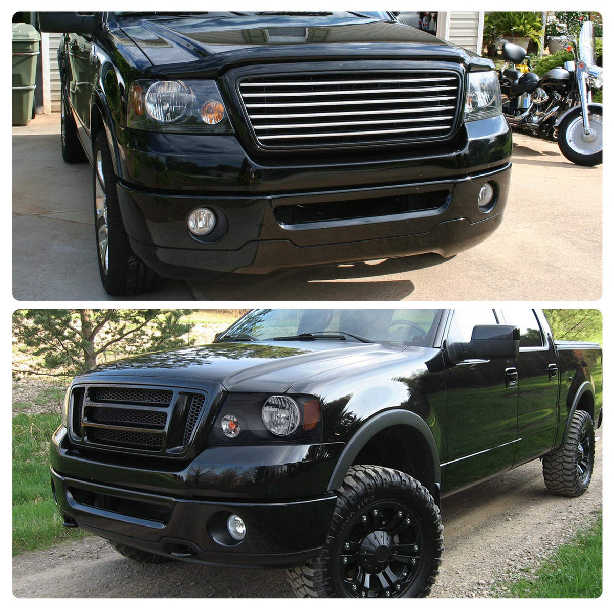 NEW F150 Headlights Black Housing for 2004 through 2008 All Trim Models